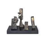 Piccola Città by Norma Redpath, 1976, silver on marble base, sold May 2022