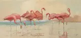 Flamingoes by Sydney Long, 1916, watercolour on paper, sold May 2022