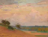 Golden Evening by E. Phillips Fox, c.1907, oil on panel, sold May 2022