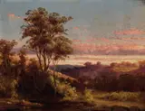 In The Western District by Louis Buvelot, oil on academy board, sold May 2022