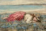 Girl And Bluebells, Brighouse Bay by Edward Atkinson Hornel, 1919, oil on canvas, offered May 2022