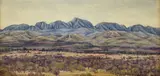 Mount Giles, Macdonnell Ranges by Albert Namatjira, watercolour on paper on card, sold Mar 2022