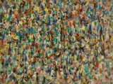 Non-Objective Painting by Ralph Balson, 1958, oil on composition board, sold Feb 2022
