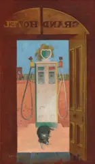 The Weekly Train Departs, The Dog Goes Back To Sleep by Eric Anchor Thake, 1971, oil on canvas, sold Feb 2022