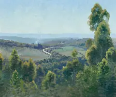 The White Road, Mt Lofty, S.A. by Elioth Gruner, 1926, oil on canvas, sold Feb 2022