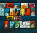 Suite Of Paintings by Charles Blackman, 1959 - 60, oil on hardboard, sold Feb 2022