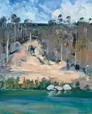Shoalhaven Cliff And River by Arthur Boyd, 1994, oil on canvas, sold Feb 2022