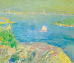 Sydney Harbour, Lane Cove by Lloyd Rees, 1978 - 79, oil on canvas on composition board, sold Feb 2022