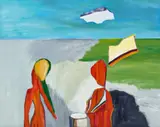 Drummer by Ken Whisson, c.1973, oil on composition board, sold Feb 2022
