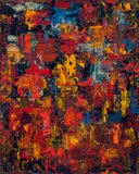 Painting by Peter Booth, 1975, oil on linen, sold Feb 2022