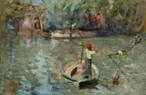 Twickenham River Crossing, Burnley by Walter Withers, c.1898, oil on wood panel, sold Dec 2021