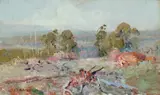 Burning Off by Walter Withers, c.1894, oil on canvas, sold Dec 2021