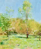 Sunlight After Rain by Arthur Streeton, 1938, oil on canvas, sold Dec 2021