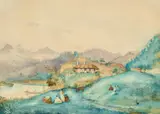 Pepepe, Church Missionary, Station (Nz), Residence Of Rev B Ashwell by George French Angas, 1844, watercolour on paper, sold Dec 2021