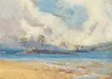 Coastal Islands, Tasmania by Tom Roberts, c.1925 - 26, oil on canvas board, sold Dec 2021
