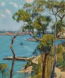 Sydney Harbour With Ferry by Will Ashton, oil on canvas on board, sold Dec 2021