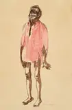 Aboriginal Figure In Red Shirt by Russell Drysdale, ink and wash on paper, sold Dec 2021