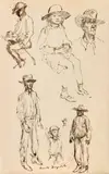 Figure Studies by Russell Drysdale, ink on paper, sold Dec 2021