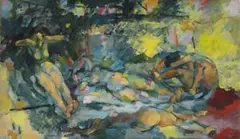 Girl With Corn Hair by John Passmore, c.1952, oil on composition board, sold Dec 2021