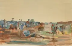 Landscape by Fred Williams, c.1960, watercolour and gouache on paper, sold Dec 2021