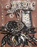 Australian Native Pear, Etc by Margaret Preston, 1942, oil on composition board, sold Nov 2021