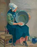 La Récureuse (The Scullery Maid) by Hilda Rix Nicholas, c.1914, oil on canvas, sold Nov 2021