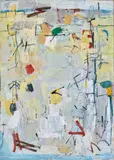 Lines On The Grey Wall by Yvonne Audette, 1967, oil on plywood, sold Nov 2021