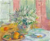 Freesias by Nora Heysen, 1985, oil on canvas, sold Nov 2021