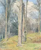 Winter, England by Tom Roberts, c.1920, oil on canvas on plywood, sold Nov 2021