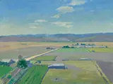 Valley Near Bairnsdale by Elioth Gruner, 1930, oil on canvas on board, sold Nov 2021