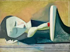 Sleeping Figure by Charles Blackman, 1959, oil on composition board, sold Nov 2021