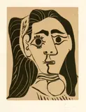 Jacqueline Au Bandeau Iii by Pablo Picasso, 1962, linocut on paper, sold Nov 2021