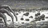 Untitled by Peter Booth, 2007, oil on linen, sold Nov 2021
