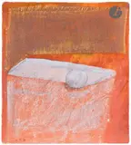 Composition by Ferit Iscan, 1971, Collage de toile et gouache sur papier, sold Oct 2025