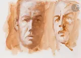 Autoportrait by Franciszek Starowieyski, Aquarelle et huile sur papier, sold Sep 2025