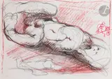 Étude by Franciszek Starowieyski, 1988, Fusain et crayon de couleur, sold Sep 2025