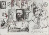 A ! Noël by Franciszek Starowieyski, 1994, Fusain rehaussé à l’aquarelle, sold Sep 2025
