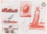 Sans titre by Franciszek Starowieyski, 1988, Mine de plomb et sanguine, sold Sep 2025