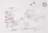 Étude by Franciszek Starowieyski, 1988, Mine de plomb et crayon de couleur, sold Sep 2025