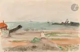 La rade de Cherbourg by Henryk Hayden, 1953, Aquarelle, sold Sep 2025