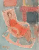 Femme au rocking chair by Henryk Hayden, 1965, Gouache, sold Sep 2025