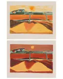 Paysage au soleil by Henryk Hayden, 1968, Lithographie rehaussée à la gouache, sold Sep 2025