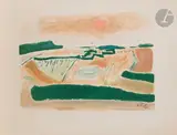 Paysage by Henryk Hayden, 1970, Lithographie rehaussée à la gouache, sold Sep 2025