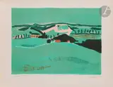 Paysage vert by Henryk Hayden, 1968, Lithographie, sold Sep 2025