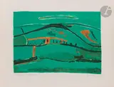 Paysage vert by Henryk Hayden, 1968, Lithographie, sold Sep 2025