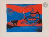 Cafetière bleue by Henryk Hayden, 1968, Lithographie, sold Sep 2025