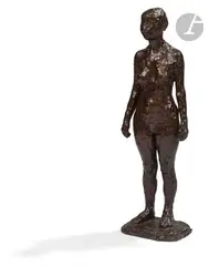 Nu debout by Léopold Kretz, Épreuve en bronze à patine brune, sold Sep 2025