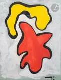La Feuille rouge by Fernand Léger, 1952, Gouache sur papier, sold Sep 2025