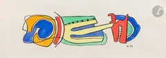Projet pour la mosaïque, cité universitaire de Caracas by Fernand Léger, 1952, Gouache sur papier, sold Sep 2025