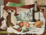 Nature morte cubiste by Georges Bauquier, Gouache sur papier, sold Sep 2025